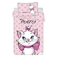 JERRY FABRICS Pamučna dječja posteljina Marie Cat "Merci" 100x135 cm, roza